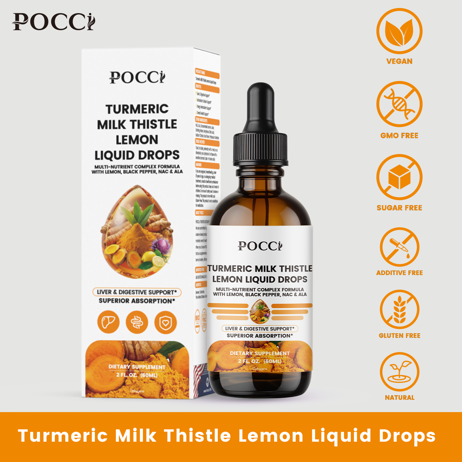 TURMERIC MILK THISTLELEMON LIQUID DROPS POCCI Healthy